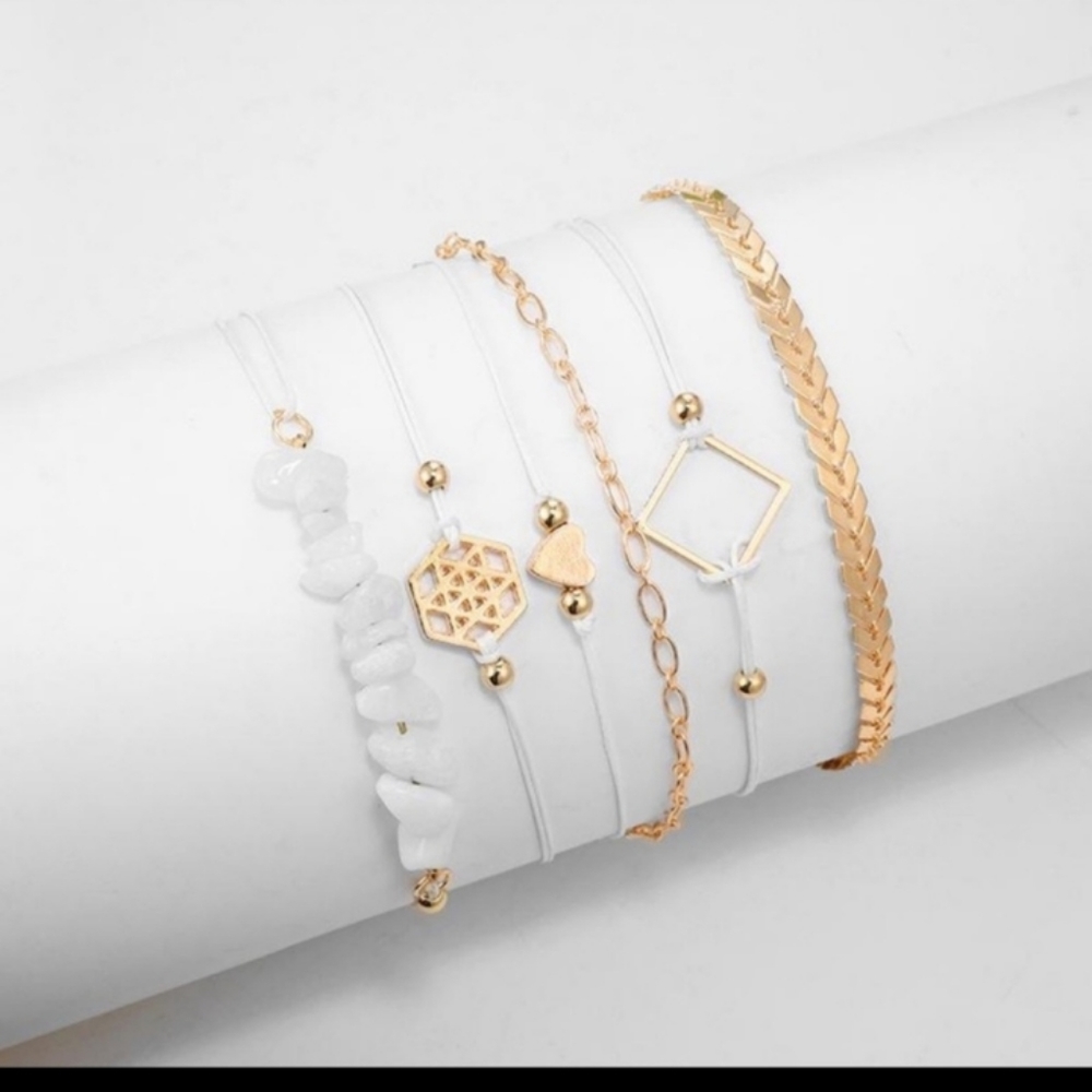 6 piece Boho Stone Bracelet Set - Picture 3 of 3
